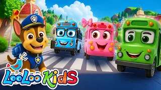 Wheels on the Colorful Buses + ABC Song 🚌🌈 Nursery Rhymes & Kids Songs - LooLoo Kids