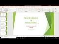 Class 8 Programming in Visual Basic - Part 1