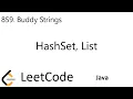 LeetCode 859 Buddy Strings HashSet List Java