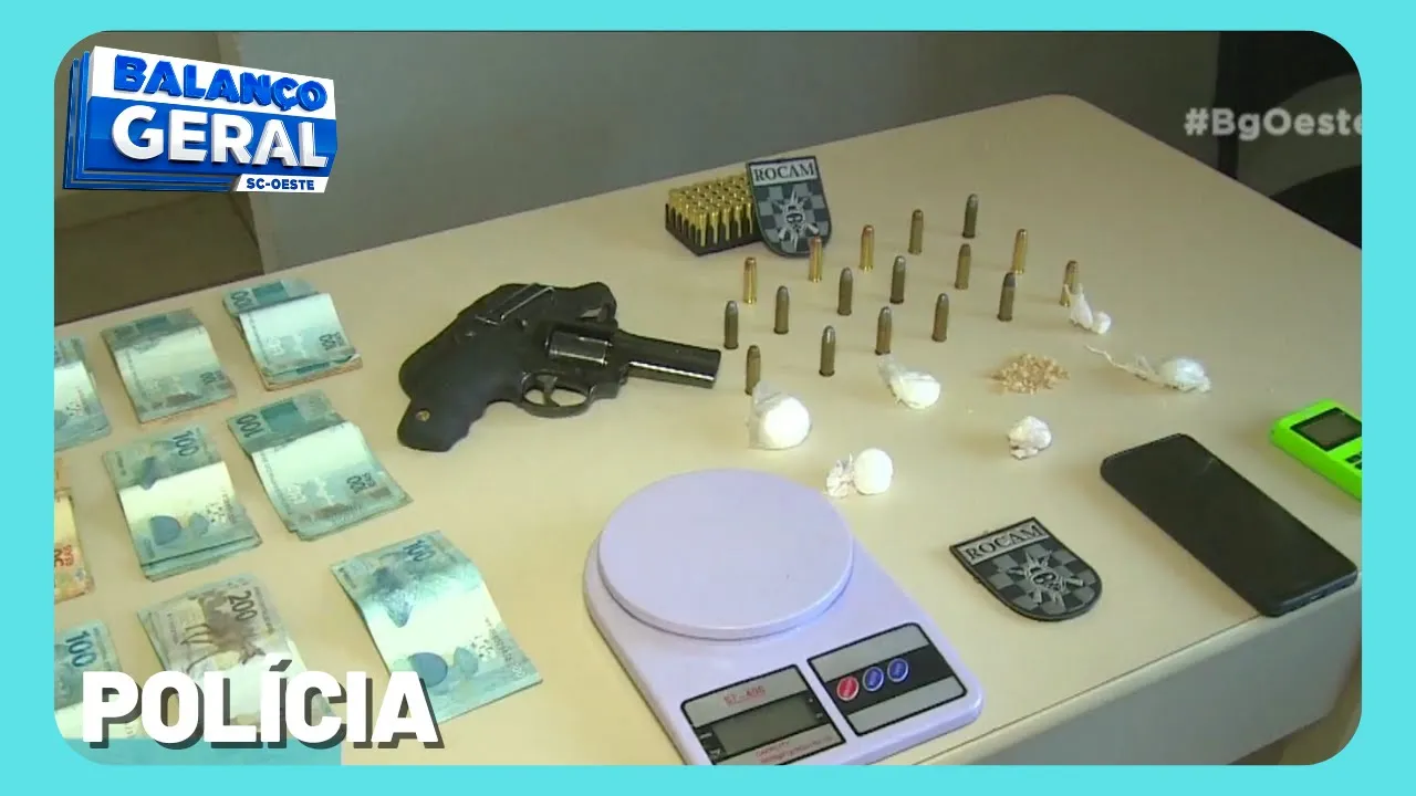 Casal é preso com drogas, arma, munição e grande quantidade de dinheiro