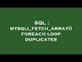 SQL mysqli - fetch