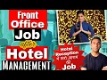 Front Office Job after Hotel Management Reception Job Hotel Management Career