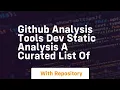 github analysis tools dev static analysis a curated list of