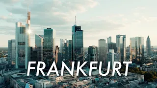 Frankfurt 4K Aerial Stock Footage: Financial District Skyline & River Main [Day/Night/Sunset]