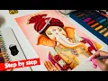 Ganesh ji Drawing Ganesh ji Drawing with colour pencil Ganesh Chaturthi drawing