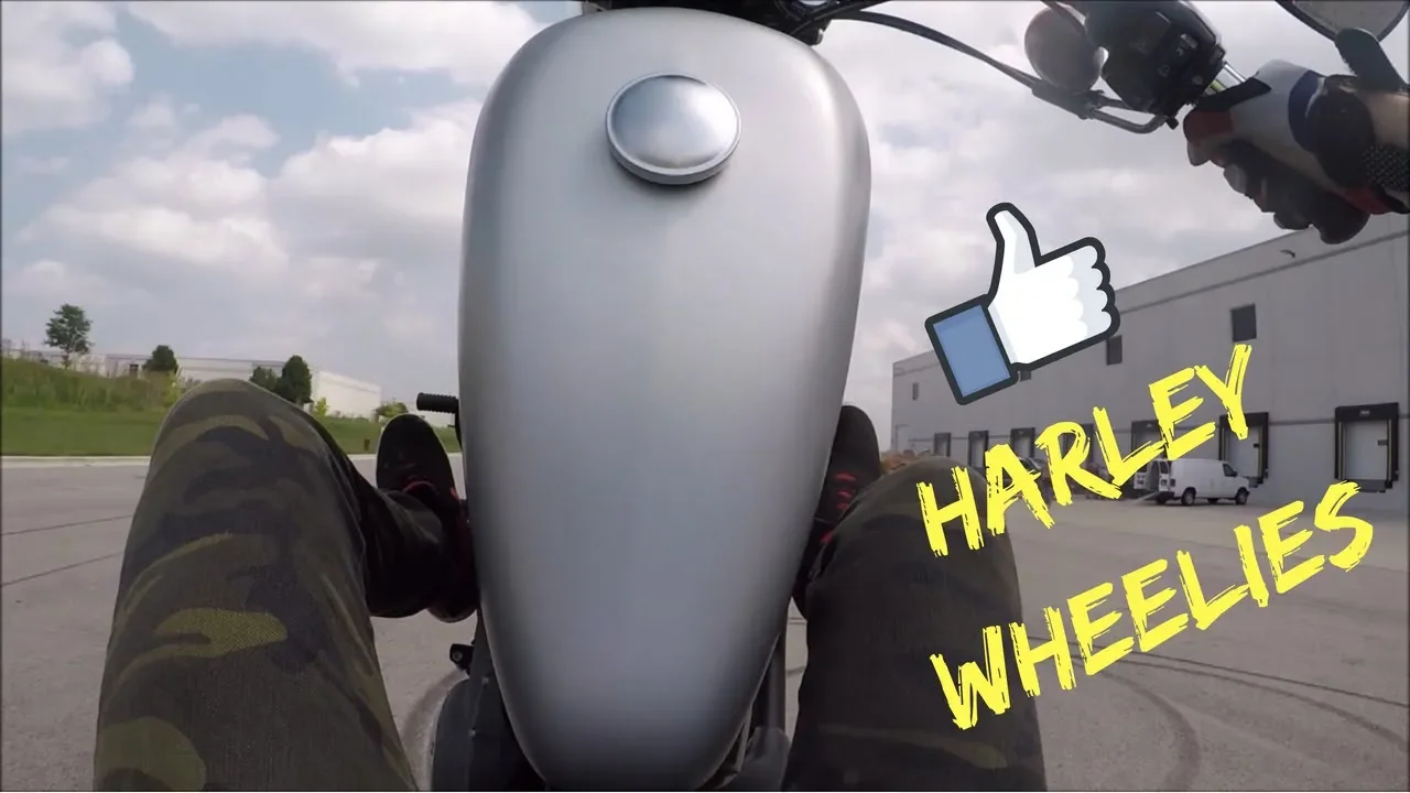 How to Wheelie a Harley Davidson Motorcycle!! (Wheelie Lessons): video thumbnail