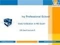 Webinar on Data Validation in MS Excel