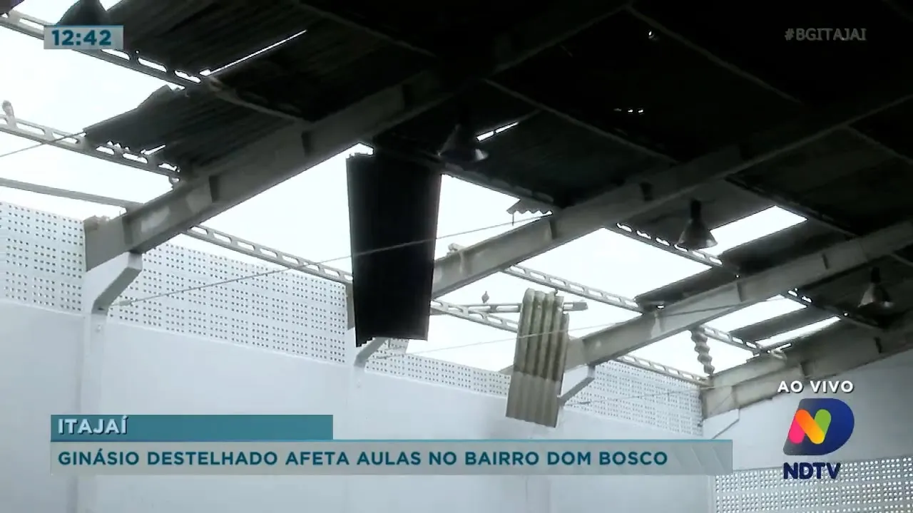 Chuva causa estragos na UPA de cordeiros e ginásio do bairro Dom Bosco em Itajaí