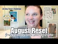 AUGUST RESET 30-DAY RESET CHALLENGE REFLECTION FAVORITES GOALS PLANNING MORE