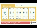 Weather in Columbus Ohio - Thursday Jan 15 2026