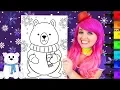 Coloring Cute Polar Bear Winter Snow Coloring Page Prismacolor Markers KiMMi THE CLOWN