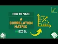 How to Make a Correlation Matrix in Excel