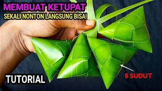 how to make five cornered ketupat from coconut leaves