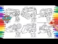 PAW PATROL VEHICLES Coloring Pages for Kids How to Color All Paw Patrol and All their Vehicles
