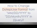 How to Change Datepicker Format from YYYY to YYYY in jQuery