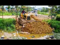 Lagu Opening a Perfectly Project! Landfill on Flooded Area by Skill Dozer \u0026 Truck Push Stone Into Water
