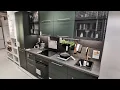 IKEA HAVSTORP Deep Green Kitchen - Brass Details Glass Accents