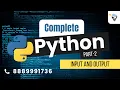 Part - 2 Python Input and Output print input type casting f-strings eval Explained