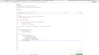 HackerRank Delete a node in a linked list at a given position
