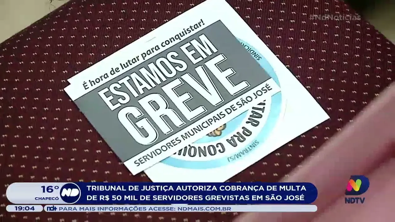 Tribunal de Justiça autoriza cobrança de R$ 50 mil de servidores grevistas em São José