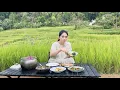 Lagu Gadis Desa Cantik | Menikmati Masakan Sederhana | Nasi Liwet, Jengkol, Oseng Kangkung, Goreng Ikan,
