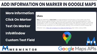 Add Text On Marker Information On Marker Click Google Maps API Urdu Hindi
