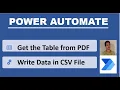 Power Automate Get Table from PDF to CSV Copy PDF table to CSV Extract Data from PDF Table
