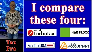 TurbotTax vs H R Block vs FreeTaxUSA vs 1-800Accountant TaxPro compares tax prep efile price 2025