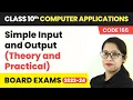 Simple Input and Output - Python Revision Class 10 Computer Applications Chapter 8 Code 165