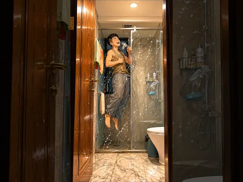 This guy bathed and worked out in mid-air.