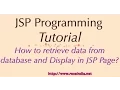 How to retrieve data from database and Display in JSP Page