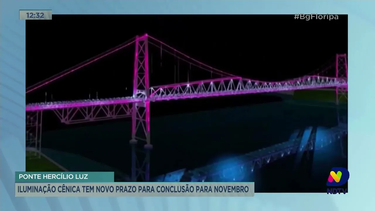 Iluminação cênica da ponte Hercílio Luz tem novo prazo para conclusão
