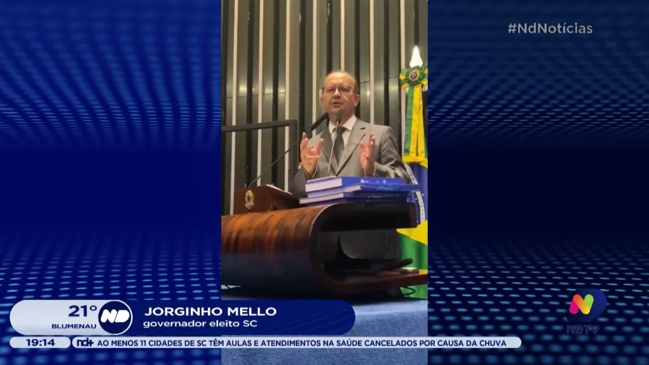 Jorginho Mello, eleito governador de SC, se despede do senado federal