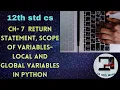 CH-7 RETURN STATEMENT SCOPE OF VARIABLES IN PYTHON
