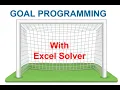 Goal Programming - Manufacturing Company Excel Solution