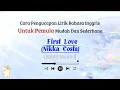 Download Lagu First Love - Nikka Costa | Cara baca lagu bahasa inggris mudah (easy english)