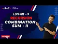 Lecture - 9 Combination Sum 2 LeetCode Backtracking Recursion C