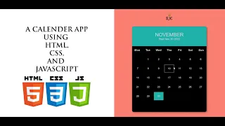 Calendar App using HTML CSS and JavaScript