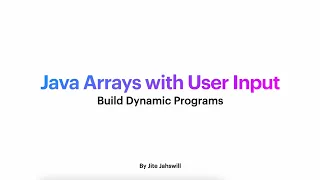 Java for Beginners Java Arrays With User Input Learn Java Programming Easily