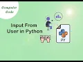 Python Tutorial for Beginners User input in Python Command Line Input