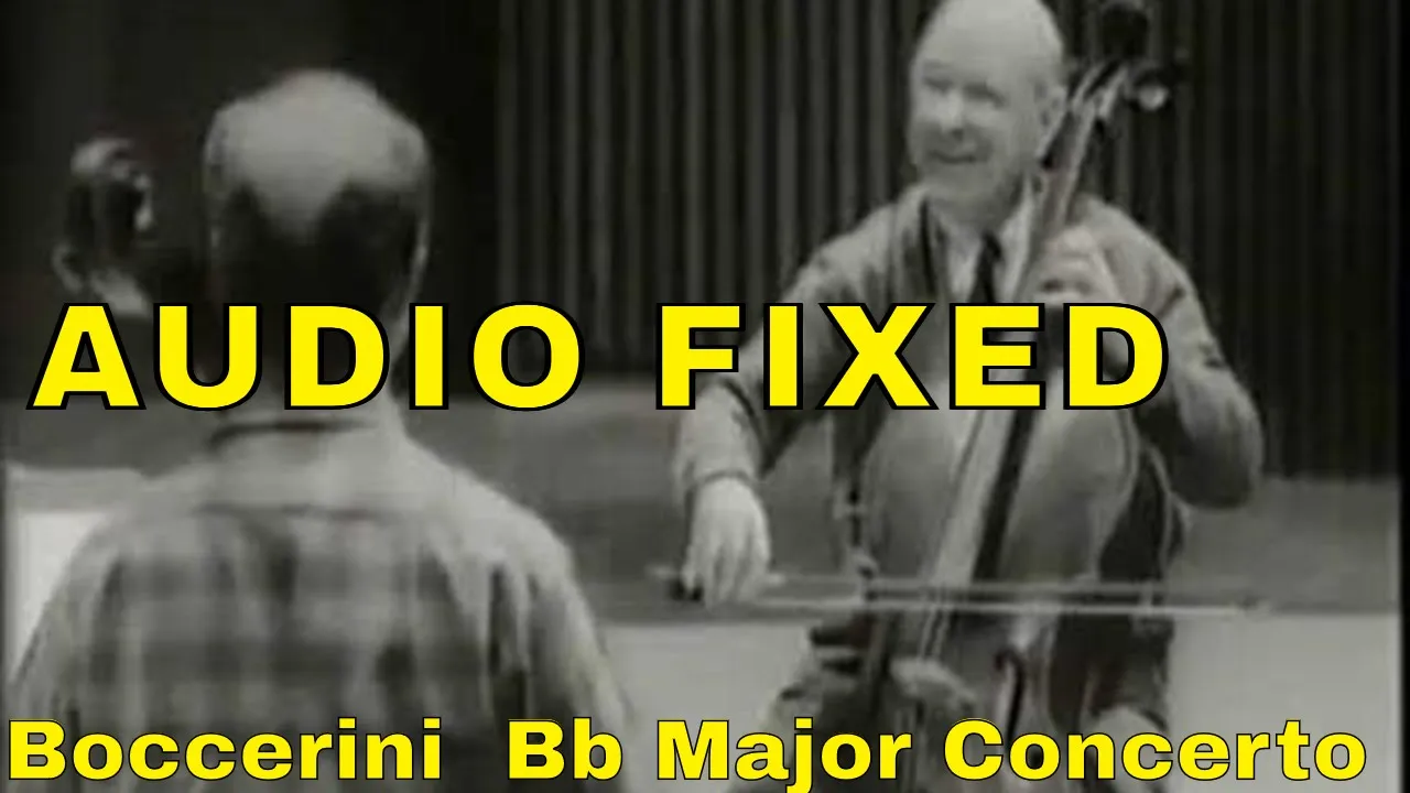 Pau (Pablo) Casals Master Class: Boccherini  Bb Major Concerto 1st movement [*Good Audio Sync]