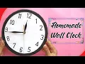 How to make Wall Clock at home Homemade Wall Clock Crafting ideas