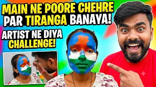 Indian flag painting on face | 🇮🇳 art | independence day face art | Happy independence Day