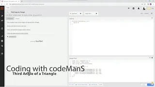 Archived Codewars 8 kyu Third Angle of a Triangle JavaScript