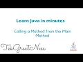 Java Programming Calling a Method from the Main Method Tutorial