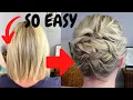 EASY messy hairstyle for short fine hair - short hair updo