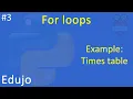 - For Loops Times Table