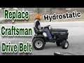How To Replace The Drive Belt On A Craftsman Garden Tractor Hydro Drive