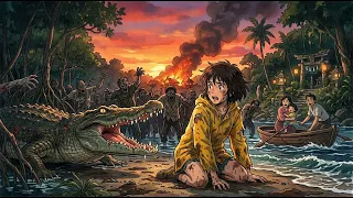 surviving inside a crocodile island during a zombie apocalypse ghibli survival