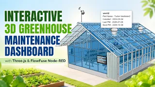 Interactive 3D Greenhouse Maintenance Dashboard with Three js FlowFuse Node-RED